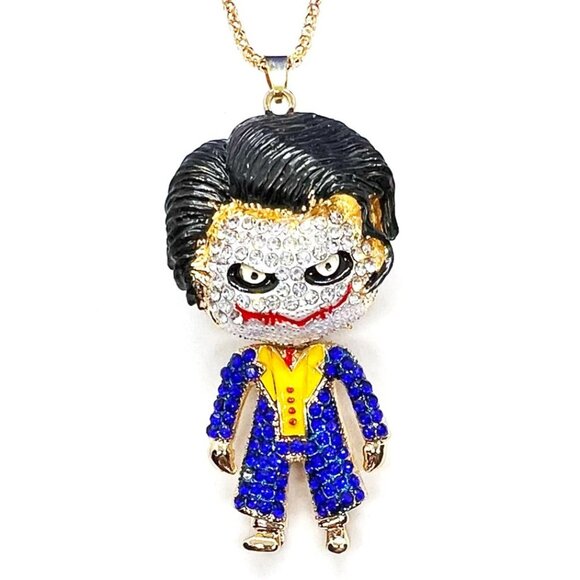 JOKER Character Clown Blue Jacket Pendant Necklace - Picture 1 of 1